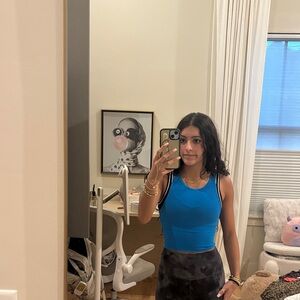 Blue Sleeveless Crop Top